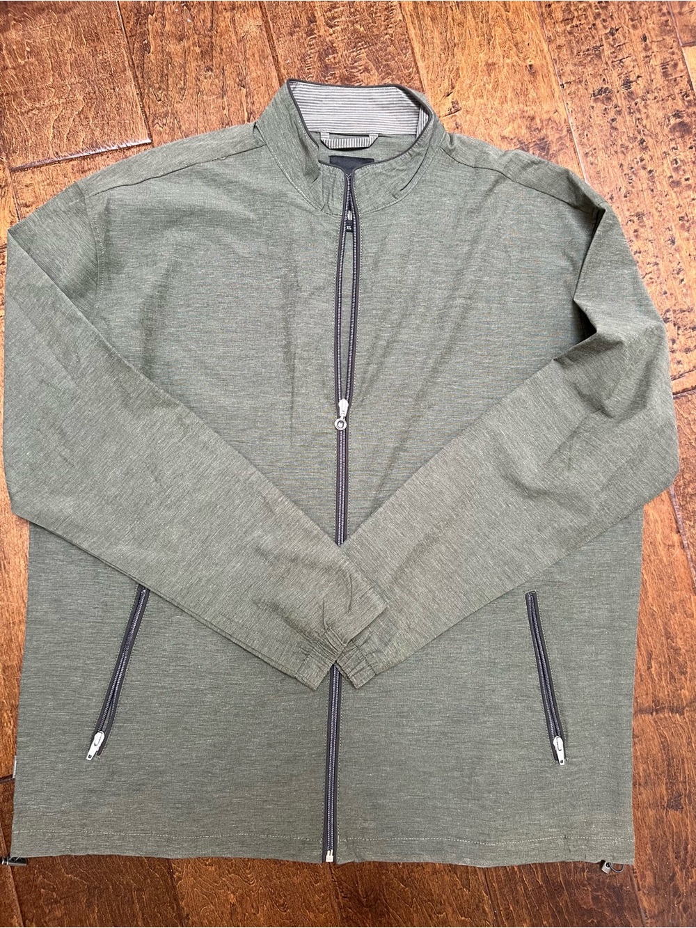 Linksoul Lightweight Olive Green Full-Zip Golf Athletic Jacket
